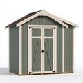 Abri de jardin 180 x 120 x 200 cm en bois vert sauge et beige - rangement extérieur à double porte