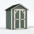 Abri de jardin 183 x 122 x 204 cm en résine vert foncé et beige à double porte