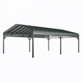 Abri de voiture 600 x 300 x 280 cm en acier gris anthracite - toit incliné pour extérieur