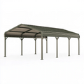 Abri voiture 600 x 300 x 270 cm en métal gris anthracite - toiture rigide