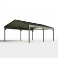 Carport 600 x 500 x 300 cm en acier gris anthracite - abri extérieur à toit double pente
