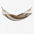 Hamac 300 x 100 cm en tissu beige gris avec barres en bois pour jardin