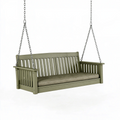Balancelle de jardin 150 x 65 x 60 cm en bois vert olive suspendue style classique